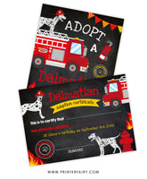 Adopt a Dalmatian Sign and Certificate