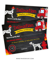 Adopt a Dalmatian Sign and Certificate