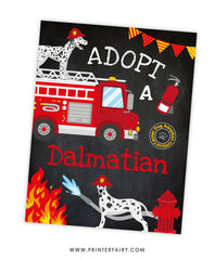 Adopt a Dalmatian Sign and Certificate