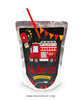 Firefighter Drink Pouch Box Label