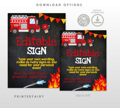 Firefighter Party Sign