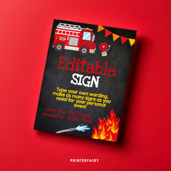 Firefighter Party Sign