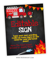 Firefighter Party Sign