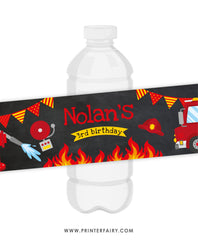Firefighter Water Bottle Label