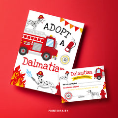 Adopt a Dalmatian Sign and Certificate