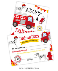 Adopt a Dalmatian Sign and Certificate