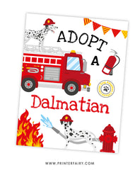 Adopt a Dalmatian Sign and Certificate