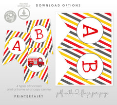 Firefighter Happy Birthday Banner