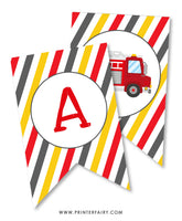 Firefighter Happy Birthday Banner