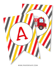 Firefighter Happy Birthday Banner