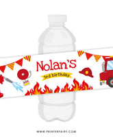Firefighter Water Bottle Label