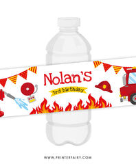 Firefighter Water Bottle Label
