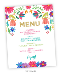 Mexican Flowers Fiesta Menu