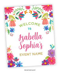 Mexican Flowers Welcome Sign