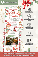 Digitale Flyer Vorlage Weihnachtsmarkt