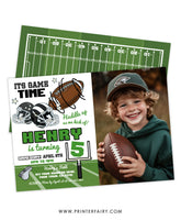 Football Birthday Invitation With Photo
