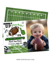 Football First Birthday Invitation With Photo