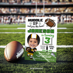 Football Birthday Invitation With Photo