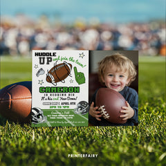 Football Second Birthday Invitation With Photo