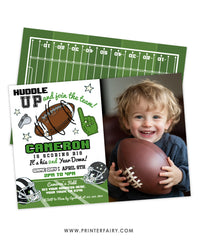 Football Second Birthday Invitation With Photo