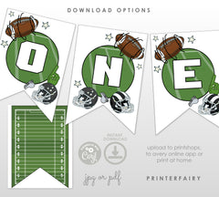 Football First Birthday Banner