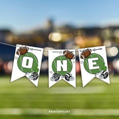 Football First Birthday Banner