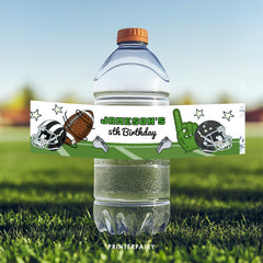 Football Party Water Bottle Label