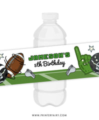 Football Party Water Bottle Label
