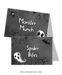 Free Black And White Halloween Food Tents