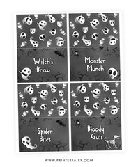 Free Black And White Halloween Food Tents