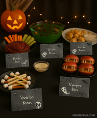 Free Black And White Halloween Food Tents