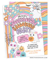 Groovy Ghost Halloween Party Invitation
