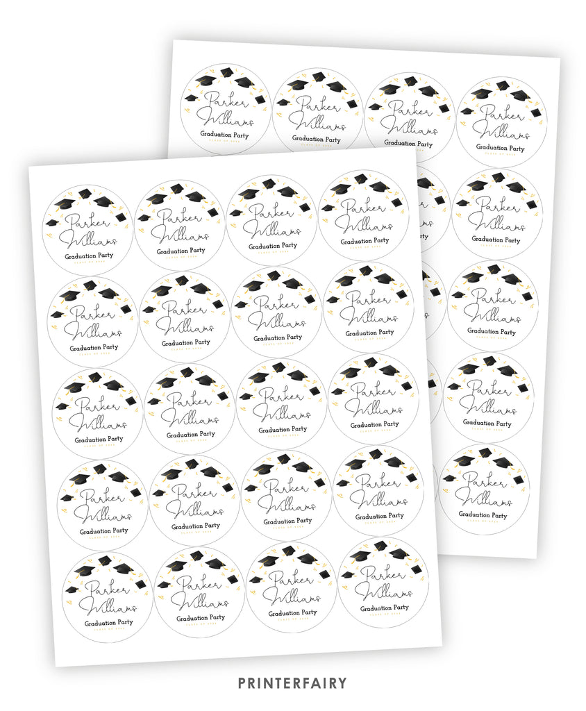 Graduation Cupcake Toppers PrinterFairy