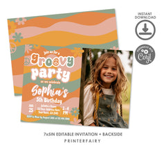 Groovy Birthday Invitation with Photo