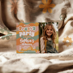 Groovy Birthday Invitation with Photo