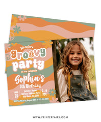 Groovy Birthday Invitation with Photo