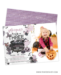Halloween Third Birthday Invitation with Photo