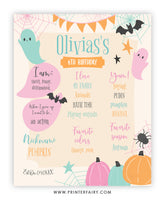 Halloween Birthday Milestones Board