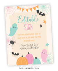 Halloween Party Editable Sign