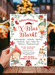 Digitale Flyer Vorlage Weihnachtsmarkt