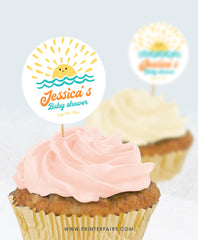 Here Comes the Sun Birthday Party Toppers