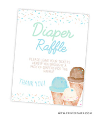Ice Cream Baby Shower Diaper Raffle