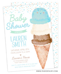 Ice Cream Baby Shower Invitation
