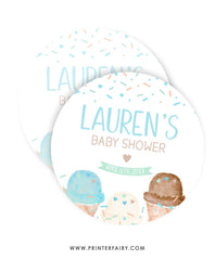 Ice Cream Baby Shower Toppers