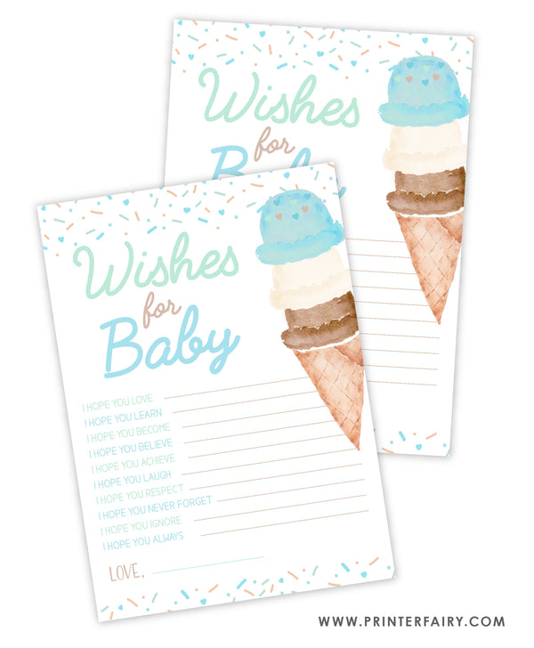 Ice Cream Baby Shower Wishes for Baby