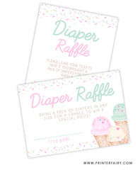 Ice Cream Baby Shower Diaper Raffle