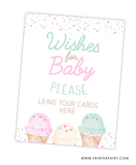 Ice Cream Baby Shower Wishes for Baby