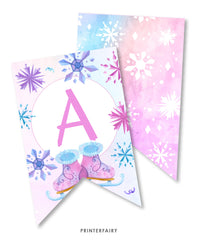 Ice Skating Birthday Banner