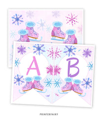 Ice Skating Birthday Banner