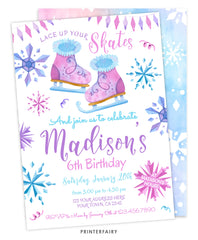 Ice Skating Birthday Party Invitation